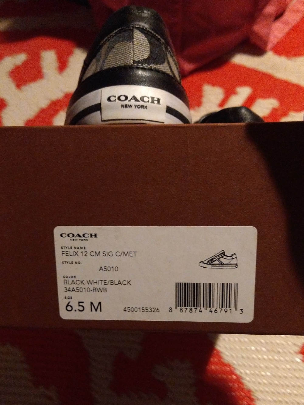 Coach Signature Slip-On Sneakers in Black & Beige -size 6.5 Excellent Condition - Picture 5 of 16